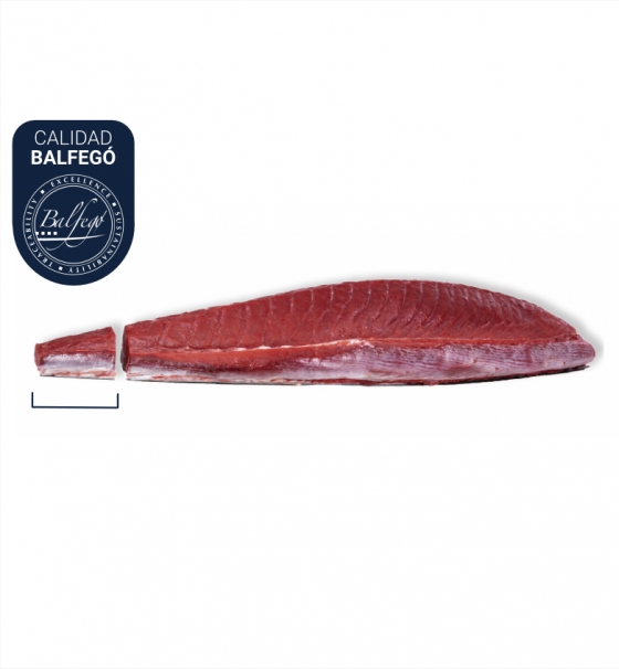 Punta de lomo de atún rojo congelada | Calidad Balfegó | Formato: 1kg de rodajas